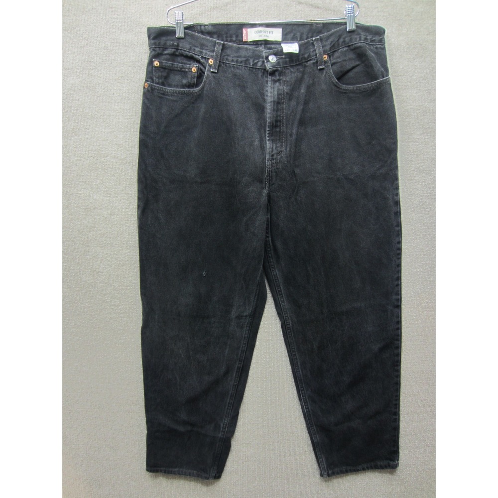 Levis 560 Comfort Fit Jeans Mens 40x30 Black Denim Tapered Leg Relaxed Cotton